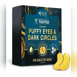 PURE 24k GOLD under Eye Patches Dark Circles Puffy Bags Wrinkle Treatment Mask